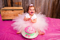 Trash my cake -Fillette en tutu qui fête son 1 an et grand sourire