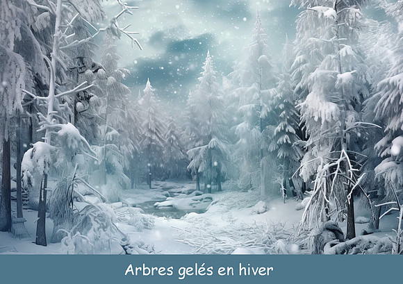 Arbres gelés en hiver