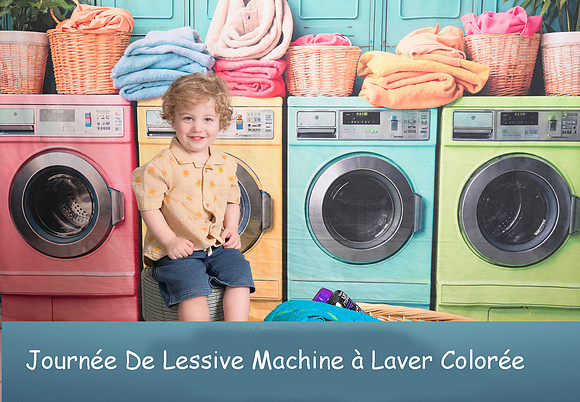 Journée De Lessive Machine à Laver Colorée